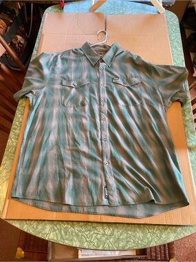 Very Nice Men’s 3XL Green & Grey Plaid Dixxon Flannel Co “The Bixby” S/S Shirt